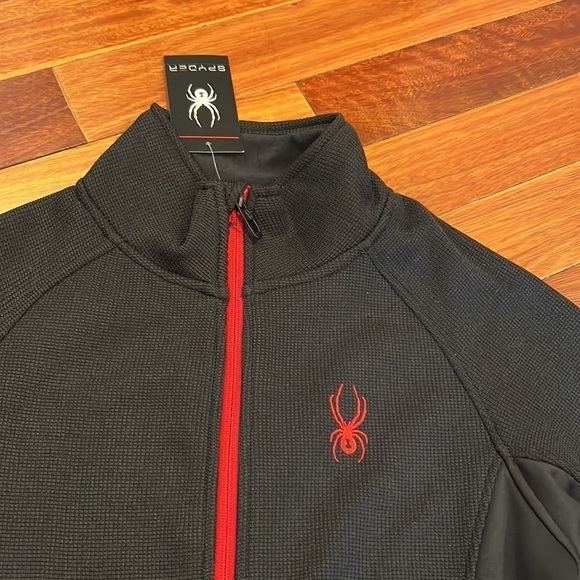 ⭐️ New Spyder Zip Up Jacket Small Black - Picture 2 of 9